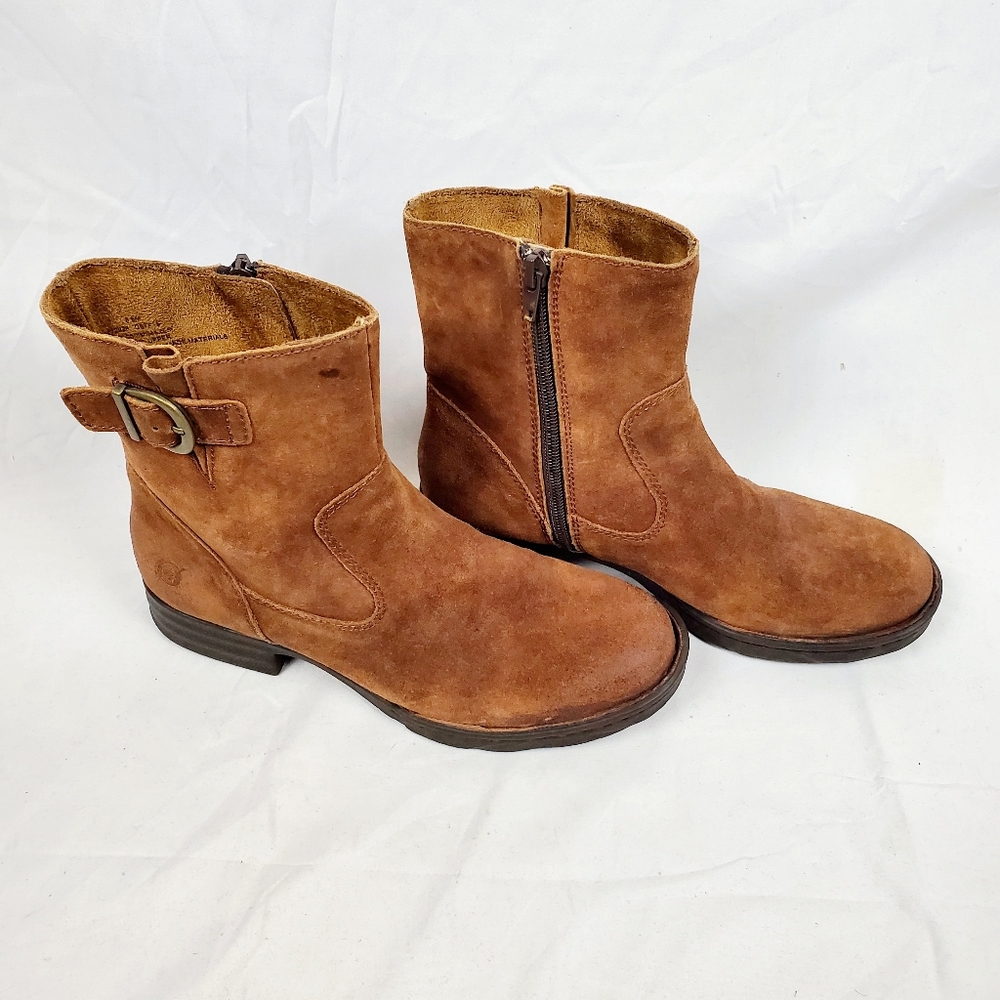 Born Eila Brown Suede Boot Buckle Detail - Picture 3 of 11